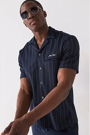 River Island Short Sleeve Regular Fit Pin Stripe Shirt