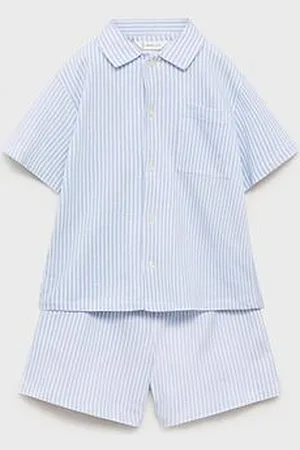 MANGO Younger Boys Stripe Button Through Shorty Pyjamas