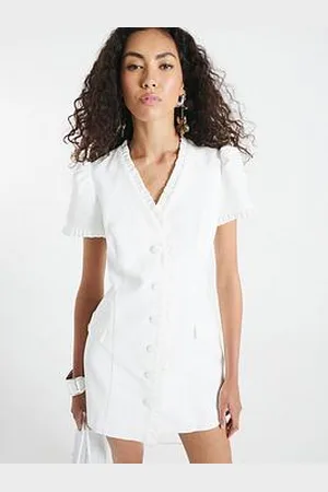 River Island Linen Ruffle Dress