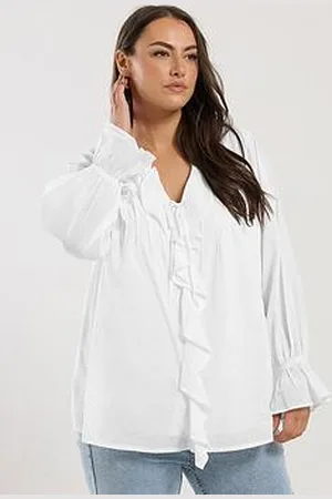 Yours Curve Ruffle Poet Blouse