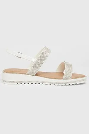 Quiz Strappy Diamante Flat Sandals