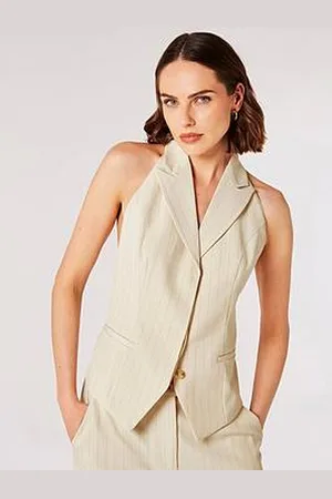 Apricot Backless Pinstripe Waistcoat