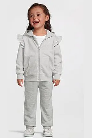 Everyday Basic Girls Zip Through Frill Hoodie
