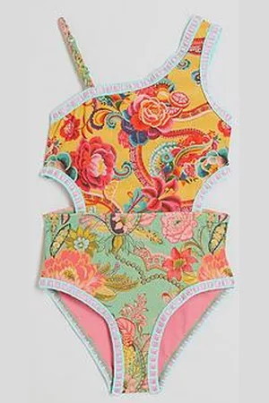 River Island Girls Floral Del Maar Cut Out Swimsuit