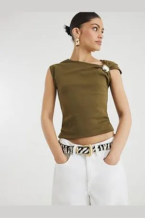 River Island Short Sleeve Drape Trim T-Shirt