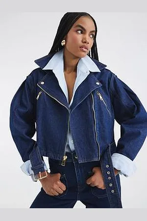 River Island Denim Biker Jacket - Denim