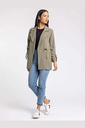 Roman Tie Waist Longline Jacket