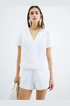 River Island Frill Linen Tailored Top