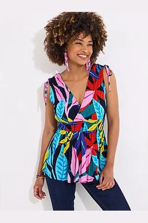 Joe Browns Totally Tropical Tie Shoulder Top