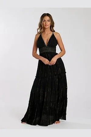 South Beach Metallic Cami Stripe Maxi Dress