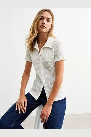 New Look Off White Textured Short Sleeve Shirt