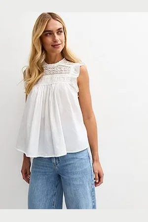 New Look Lace Panelled Sleeveless Top