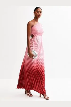 New Look Ombre Pleated Satin Maxi Dress