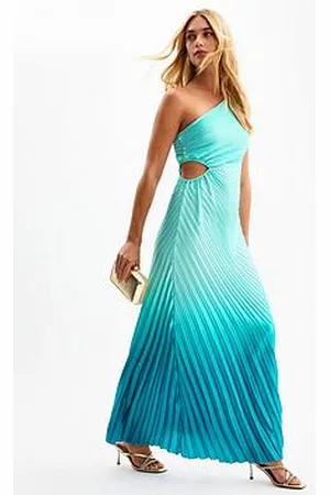 New Look Ombre Pleated Satin Maxi Dress
