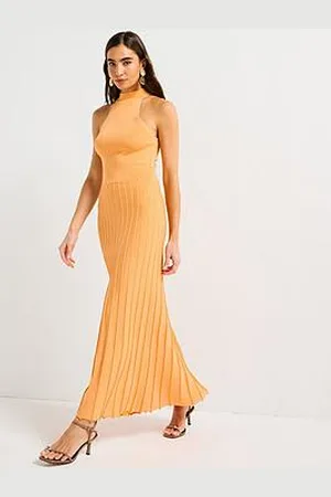 Style Cheat Knitted Shimmer Pleat Dress