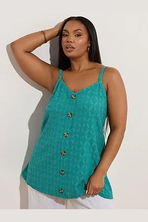 Yours Curve Anglaise Button Swing Vest