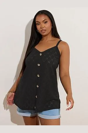 Yours Curve Anglaise Button Swing Vest