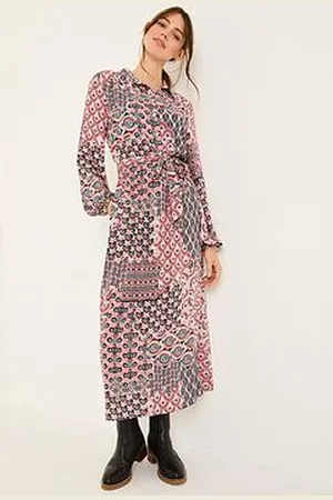 Fat Face Scheana Geo Midi Dress - White