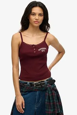 Superdry Athletic Essentials Embroidered Button Cami Top