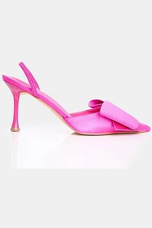 Public Desire Loren Bow Mid Heel - Hot Satin