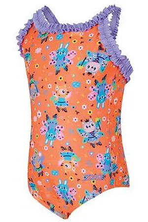 Zoggs Kids Girls Tinker Ruffle Crossback Swimsuit