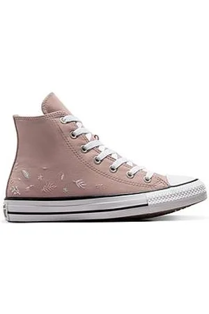 Converse Junior Girls Fall Florals Polyester Hi Trainers - Grey