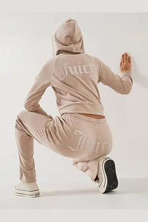 Juicy Couture Classic Velour Zip Up Madison Diamante Logo Hoodie