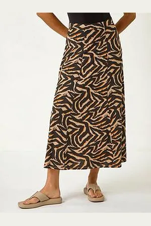 Roman Abstract Animal Print A-Line Skirt