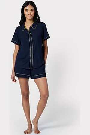 Chelsea Peers Ribbed Modal Button Up Short Pyjama Set