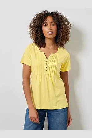 M&Co Short Sleeve Cotton Henley Top