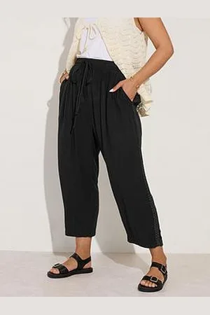 Yours Curve Crochet Side Crop Trouser