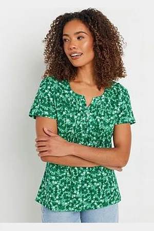 M&Co Short Sleeve Cotton Henley Top