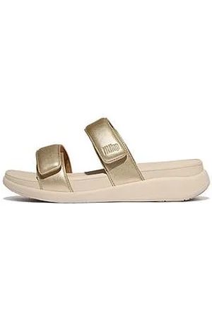 FitFlop F-Mode Go Adjustable Flatform Two-Bar Slides - Platino
