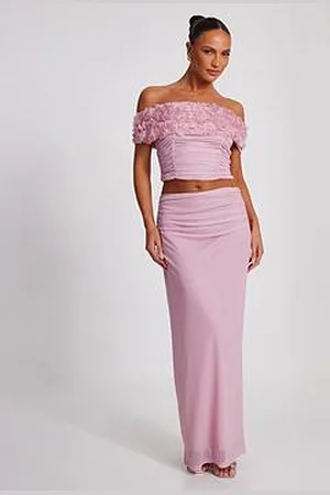 Quiz Mesh Ruched Midaxi Skirt