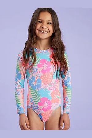 Accessorize Girls Tropical Long Sleeve Swimsuit