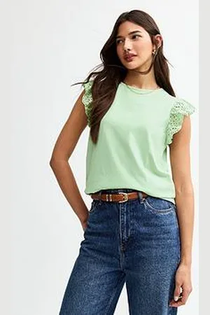 New Look Broderie Anglaise Trim Vest