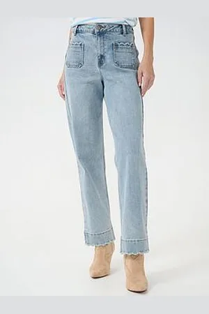 Cream Straight Leg Jeans