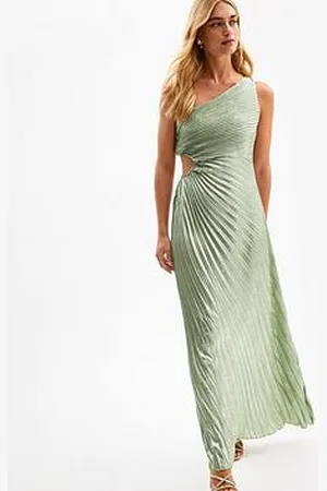 New Look Metallic Satin Pleated Maxi Dress