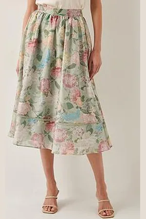 Monsoon Agnes Floral Print Midi Skirt
