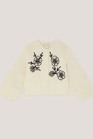 Monsoon Girls Cornelli Embroidered Woven Bomber Jacket