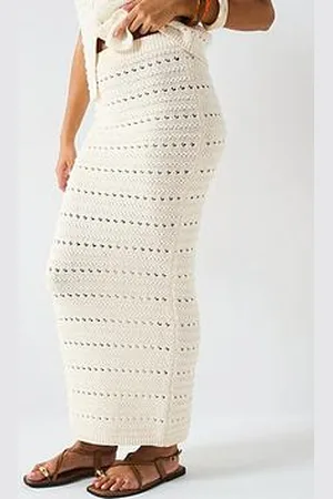 Very Cotton Rich Pointelle Knitted Skirt Co-Ord