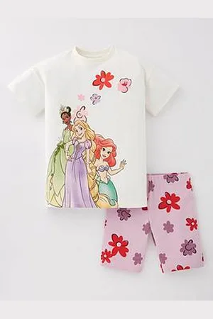 Disney Short Sleeve Top And Cycling Short Set