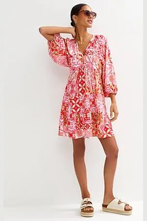 New Look Tile Print Smock Mini Dress
