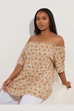 Yours Curve Frill Bardot Texture Top