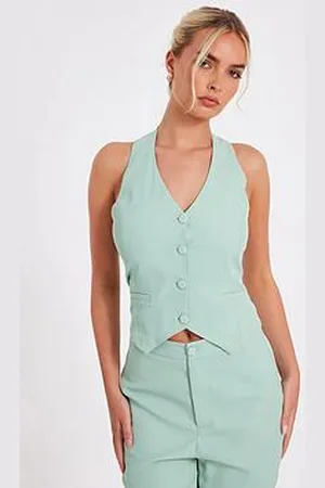 Quiz Mint Woven Waistcoat