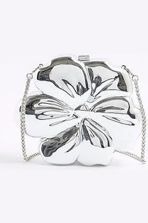 River Island Metal Flower Clutch