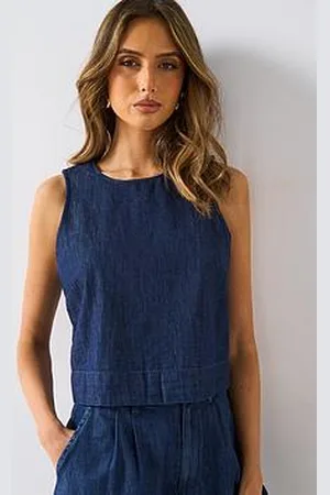 MANGO Rinse Wash Denim Crop Top