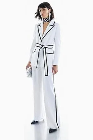 River Island Contrast Piping Wide Leg Trouser