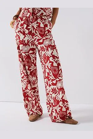 Very Printed Leaf Wide Leg Trouser Co-Ord