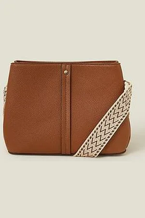 Accessorize Webbing Strap Cross Body Bag - Tan